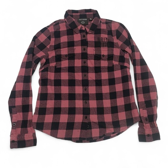 Harley-Davidson Tops - Harley-Davidson Women’s Plaid Flannel Shirt — Red & Black, Size Small